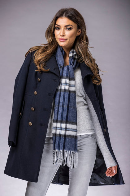 › products › travel-wrap-navy CashmereLUXE-Handwoven  luxury scarf Grey ⚡️Buy Handwoven pure cashmere felted scarf, woven by our  master weaver exclusively for CashmereLUXE – Cashmere Luxe